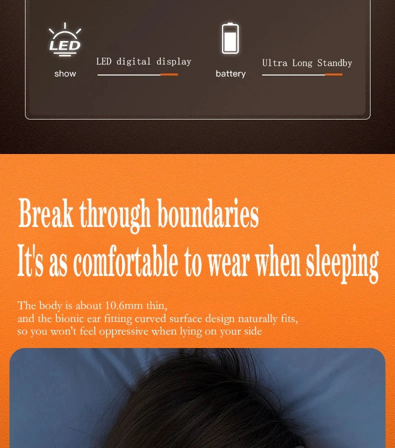 Ultra -Comfort Sleep Bluetooth Earbuds - Invisible Wireless Headphones for Sleeping