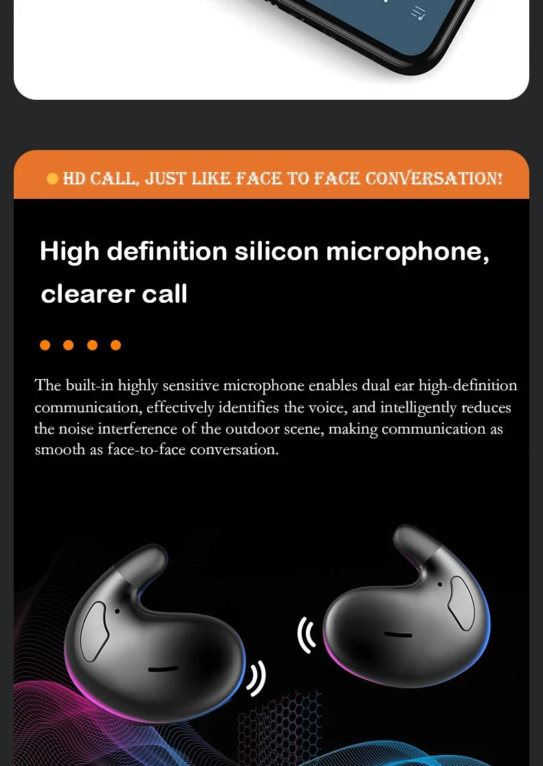 Ultra -Comfort Sleep Bluetooth Earbuds - Invisible Wireless Headphones for Sleeping