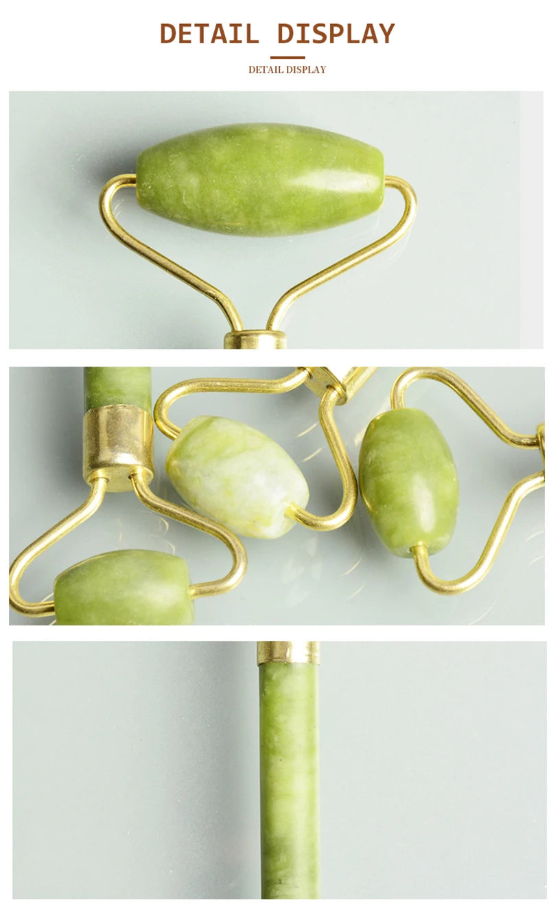 Jade Roller & Gua Sha Facial Massager – Reduce Puffiness & Glow Skin