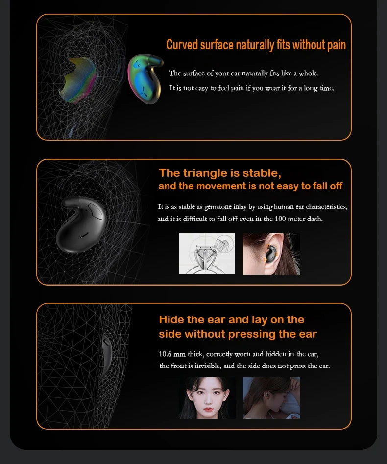 Ultra -Comfort Sleep Bluetooth Earbuds - Invisible Wireless Headphones for Sleeping